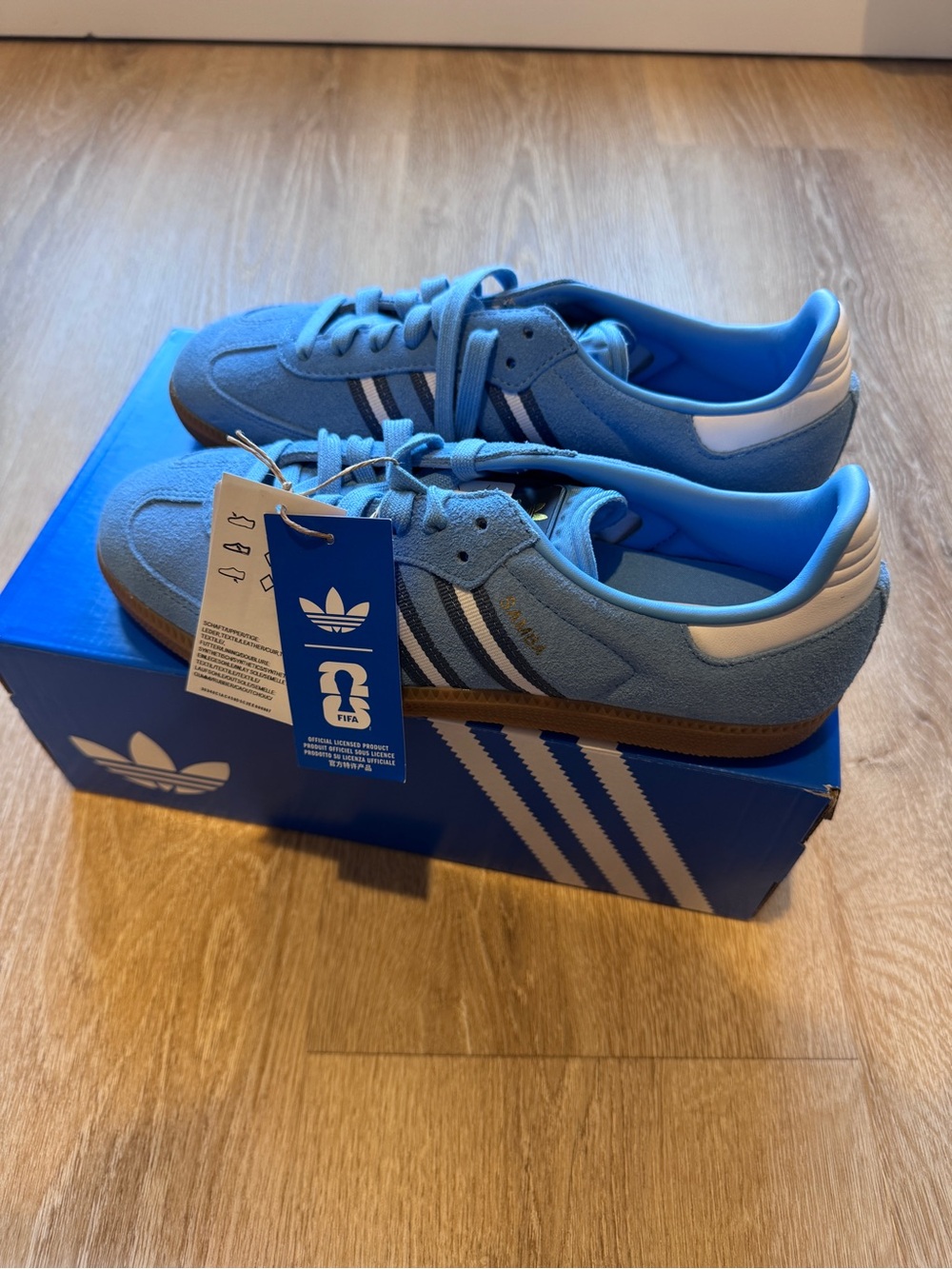 adidas LIMITED FIFA WORLD CUP Samba OG Sky Blue Suede Sneakers